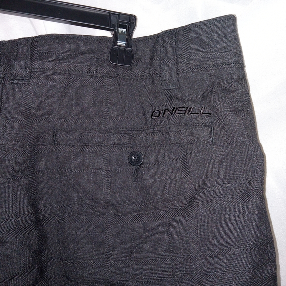 O'NEILL Men's Size 40 Walkshorts Black Tonal Plaid Pattern Outdoor Beach - Picture 4 of 8